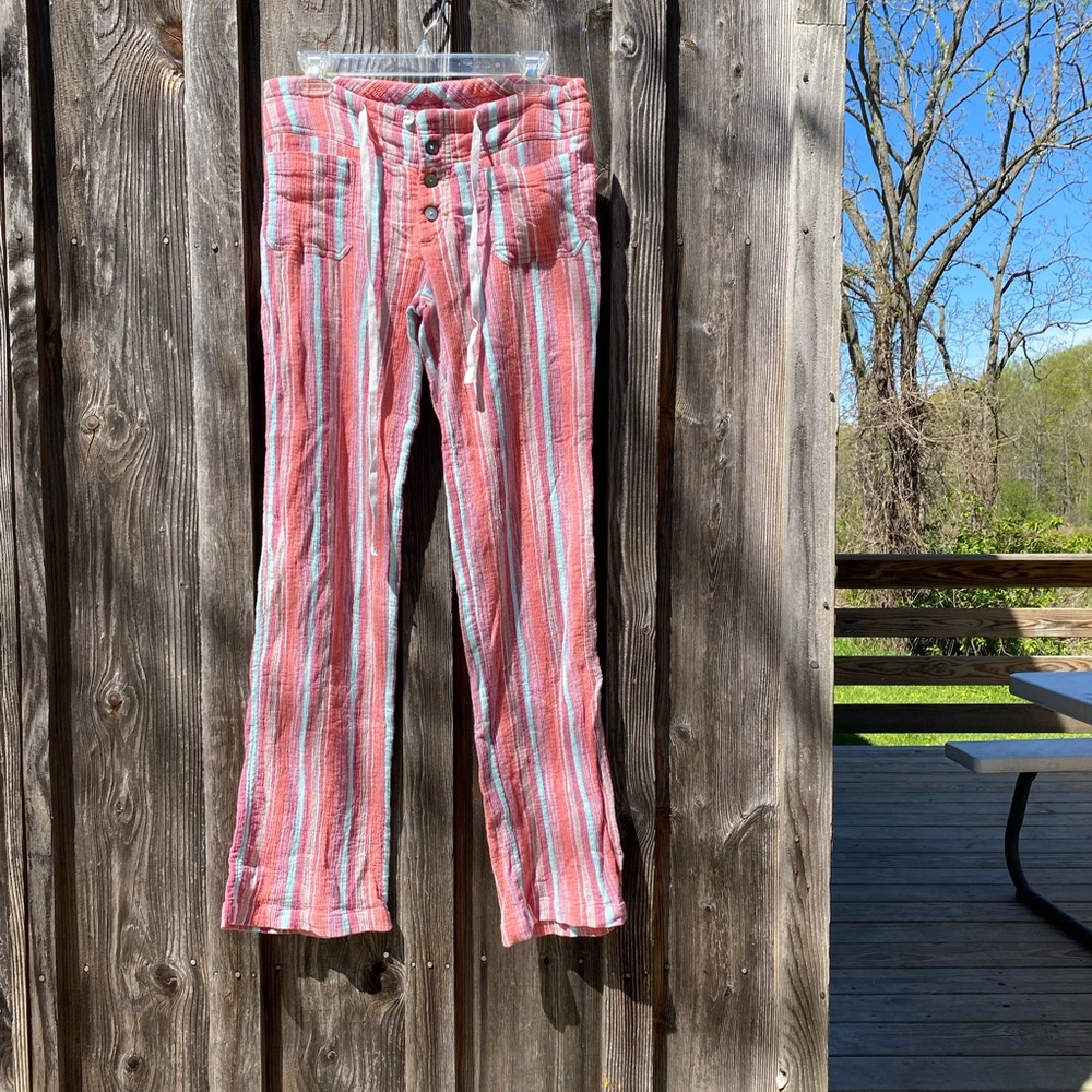 Sundance Striped Gauzy Pants: XS (fits 8-10)